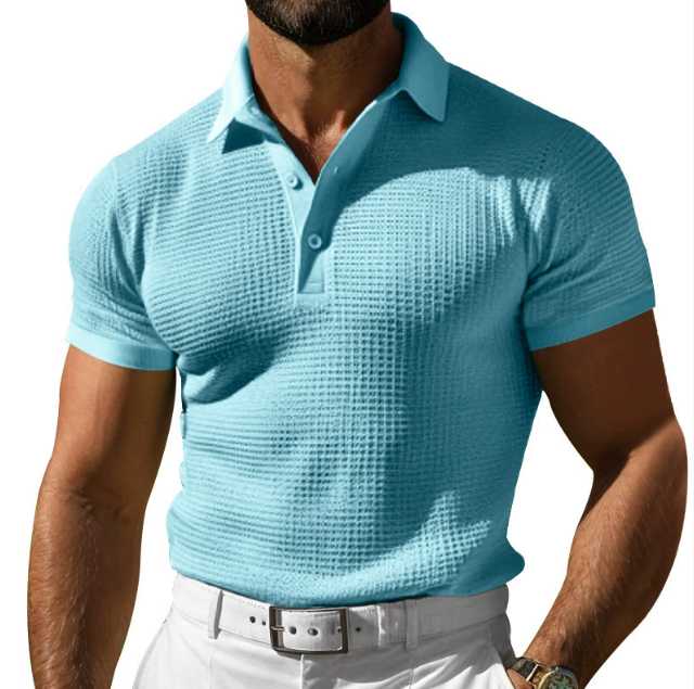 Derrick | Premium Strikket Polo T-shirt med Vintage Appeal