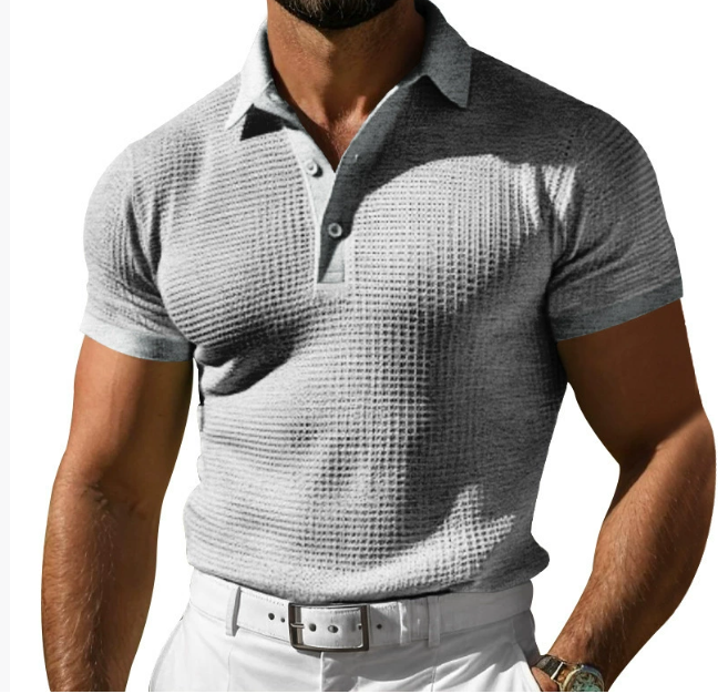 Derrick | Premium Strikket Polo T-shirt med Vintage Appeal