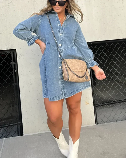 Lydia | Stilig Denim Kjole til Kvinder
