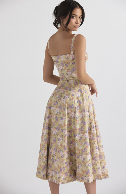 Sally | Forårskjole - Blomsterprint Festkjole