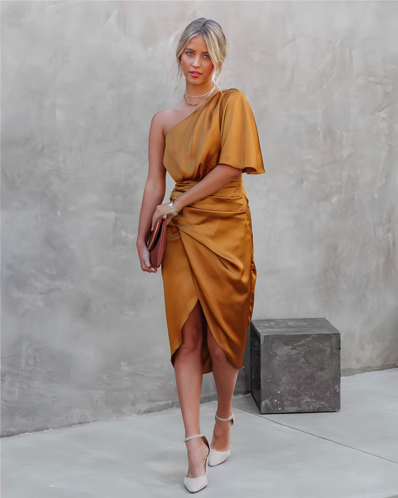 Josephine | Kvinders One Shoulder Midi Kjole