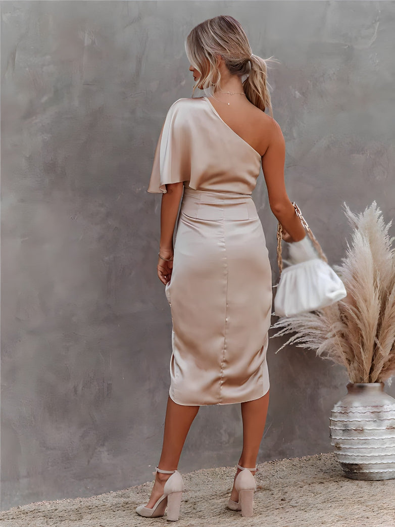 Josephine | Kvinders One Shoulder Midi Kjole