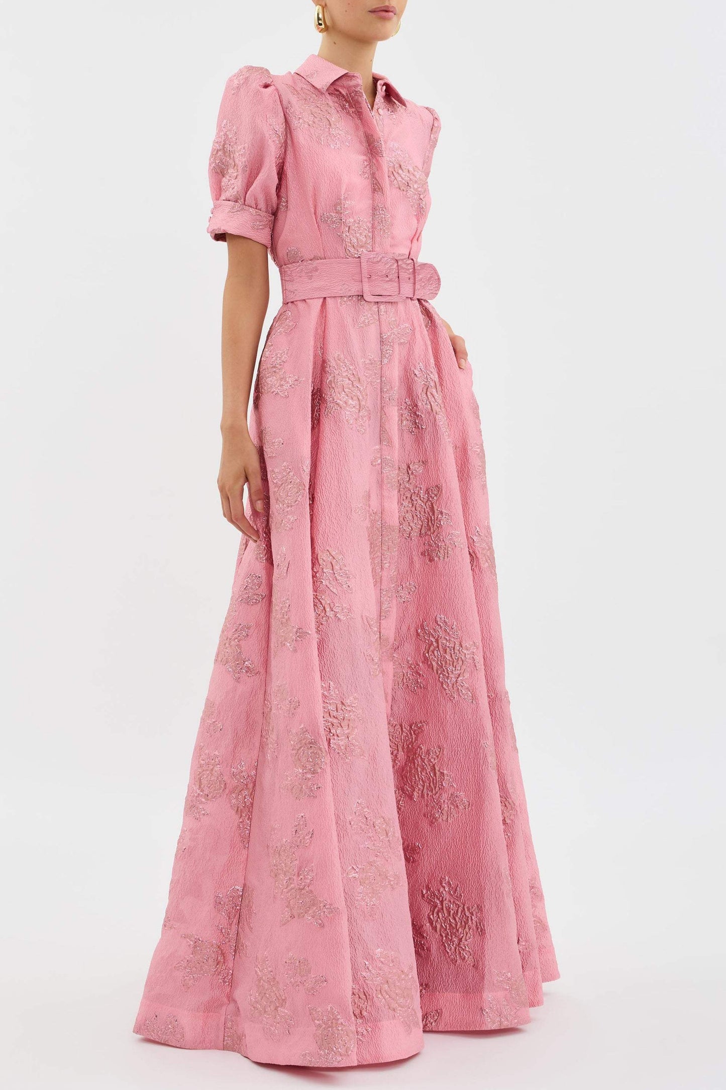 Penny | Elegant Blomster Maxi Kjole med Bælte