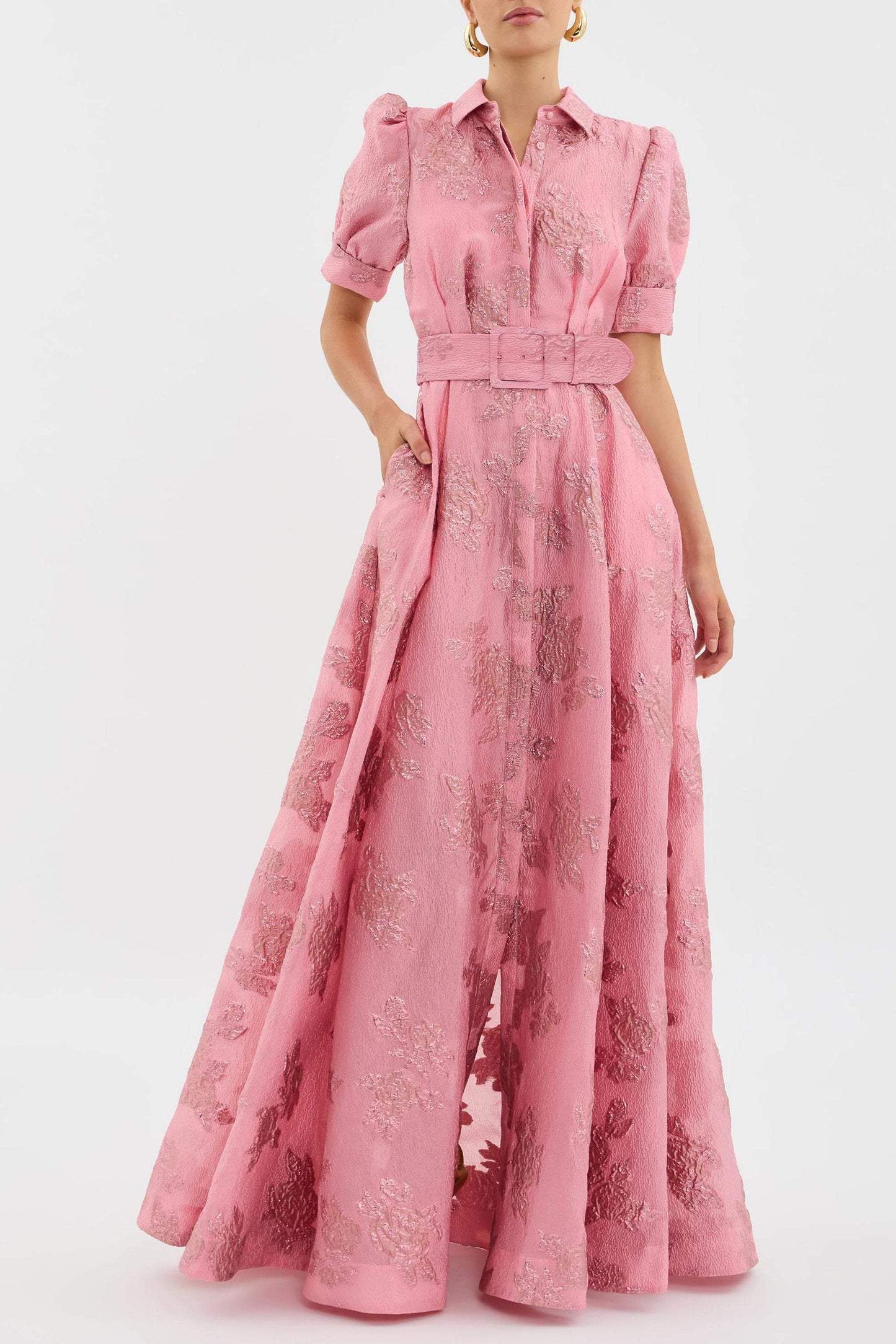 Penny | Elegant Blomster Maxi Kjole med Bælte