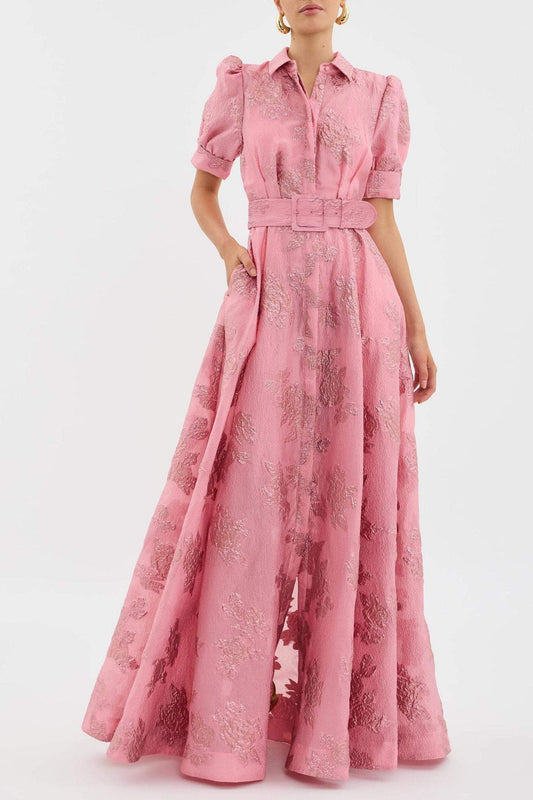 Penny | Elegant Blomster Maxi Kjole med Bælte