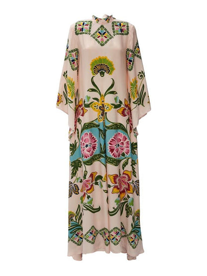 Jillian | Elegant Floral Langærmet Maxi Kjole til Alle Anledninger