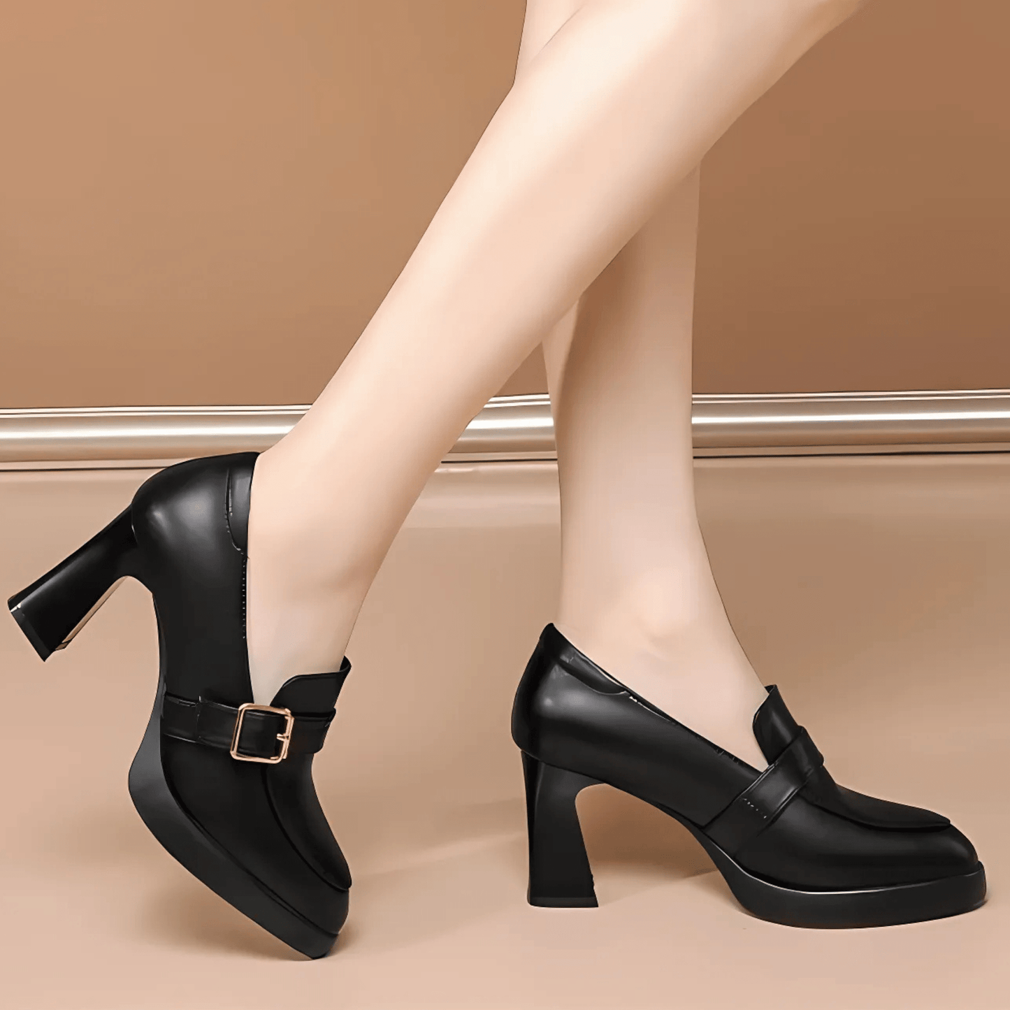 Jamie | Kvinders Blokhæls Platform Loafers