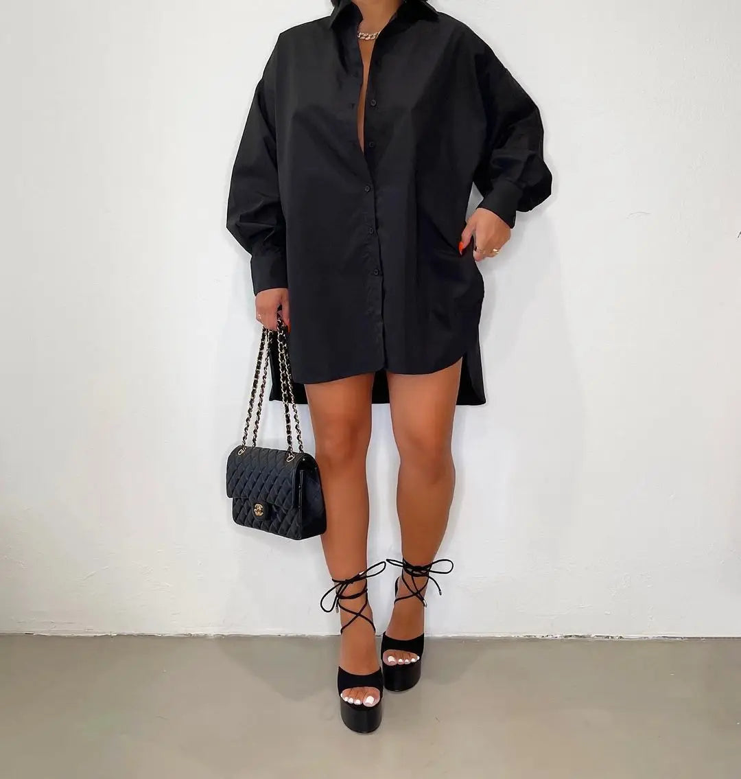 Karina | Kvinders Oversized Mini Skjortekjole