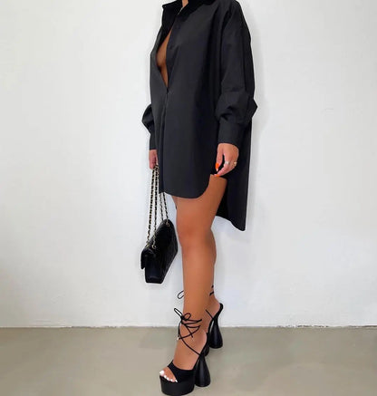 Karina | Kvinders Oversized Mini Skjortekjole