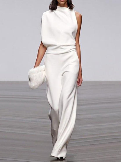 Libby | Kvinders One Shoulder Wide Leg Jumpsuit
