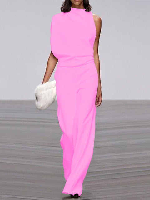 Libby | Kvinders One Shoulder Wide Leg Jumpsuit