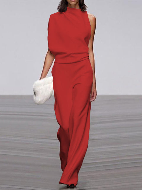 Libby | Kvinders One Shoulder Wide Leg Jumpsuit