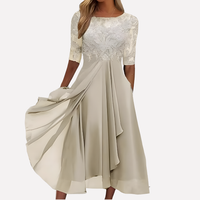 Lori | Kvinders Blonde A-Line Midi Kjole
