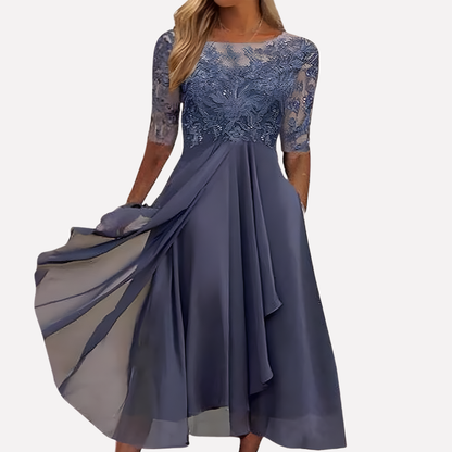 Lori | Kvinders Blonde A-Line Midi Kjole