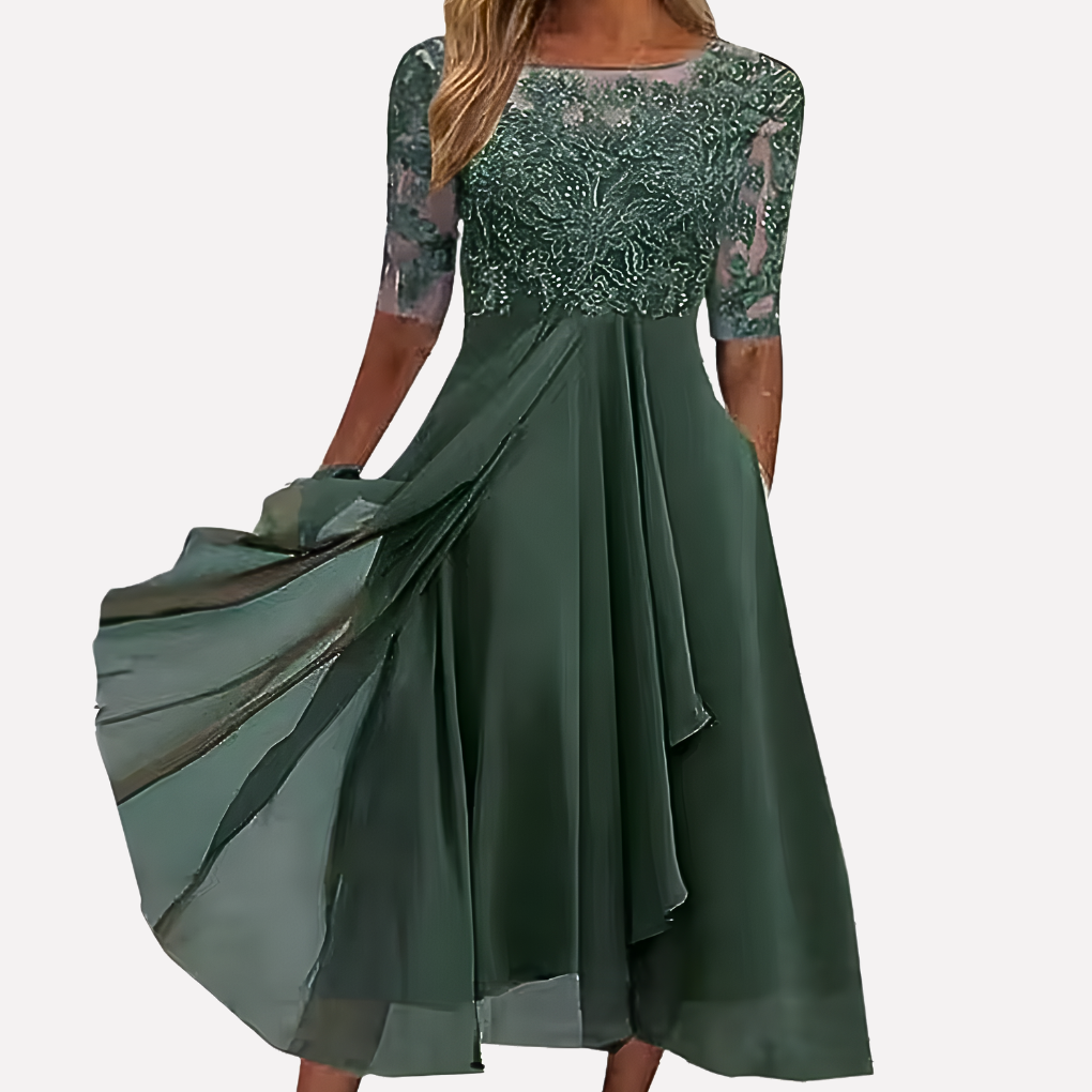 Lori | Kvinders Blonde A-Line Midi Kjole