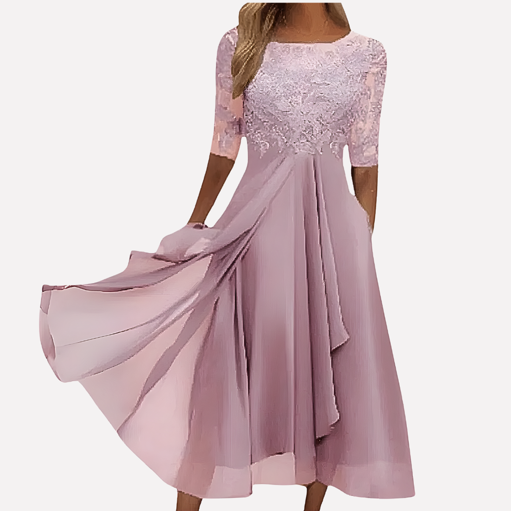 Lori | Kvinders Blonde A-Line Midi Kjole