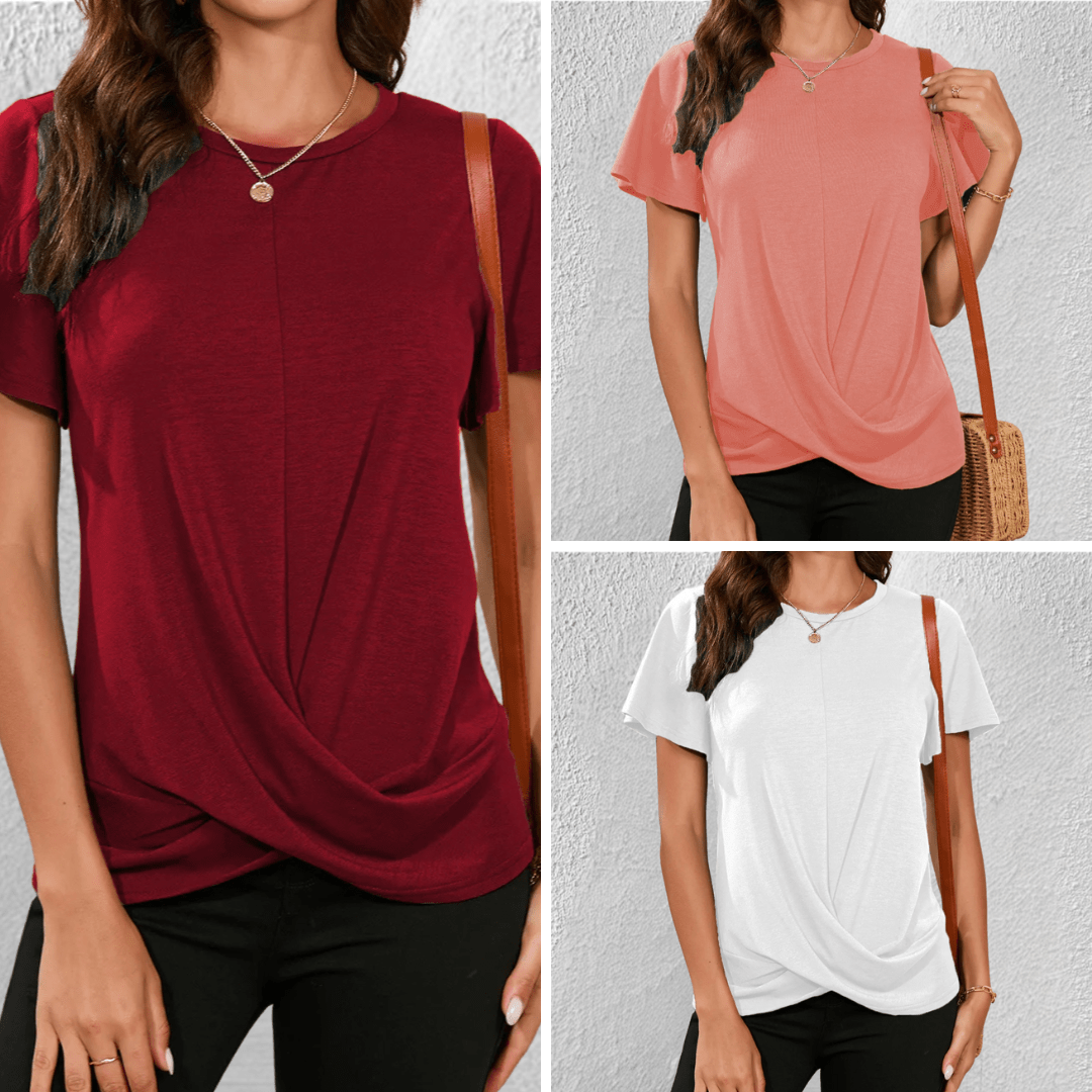 Lucy | Kvinders Twist Front Casual T-Shirt