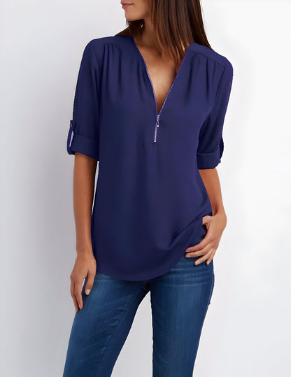 Maisie | Kvinders Zip Front Bluse
