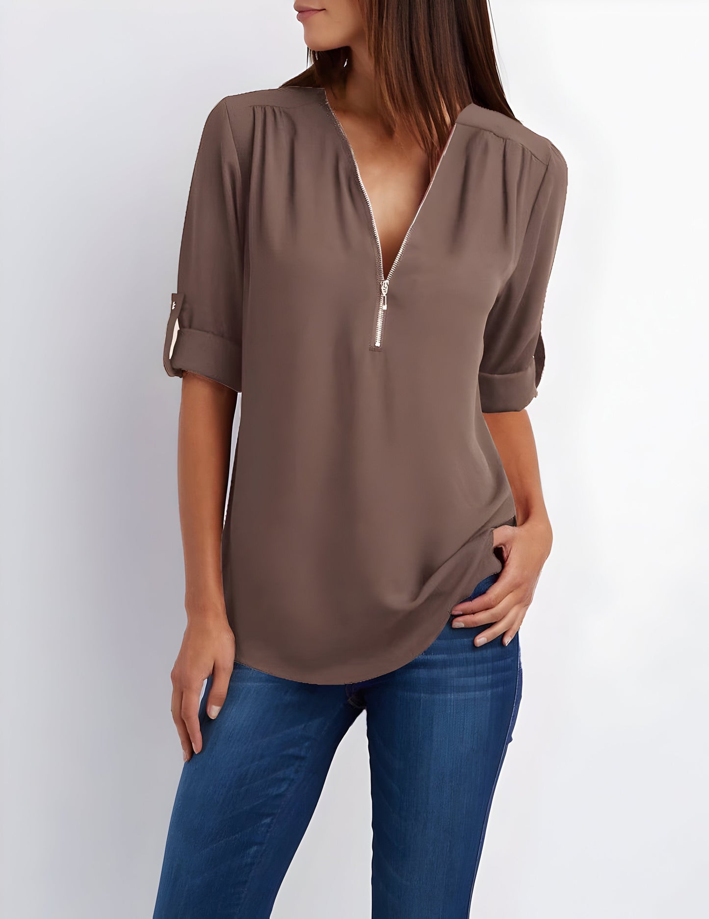 Maisie | Kvinders Zip Front Bluse