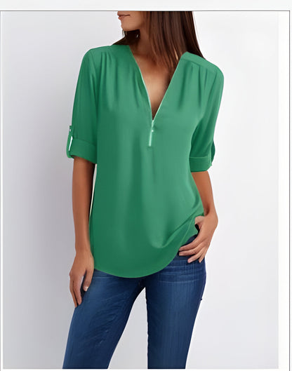 Maisie | Kvinders Zip Front Bluse