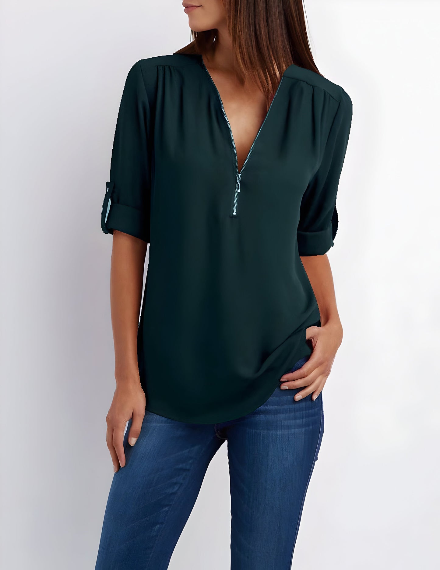 Maisie | Kvinders Zip Front Bluse
