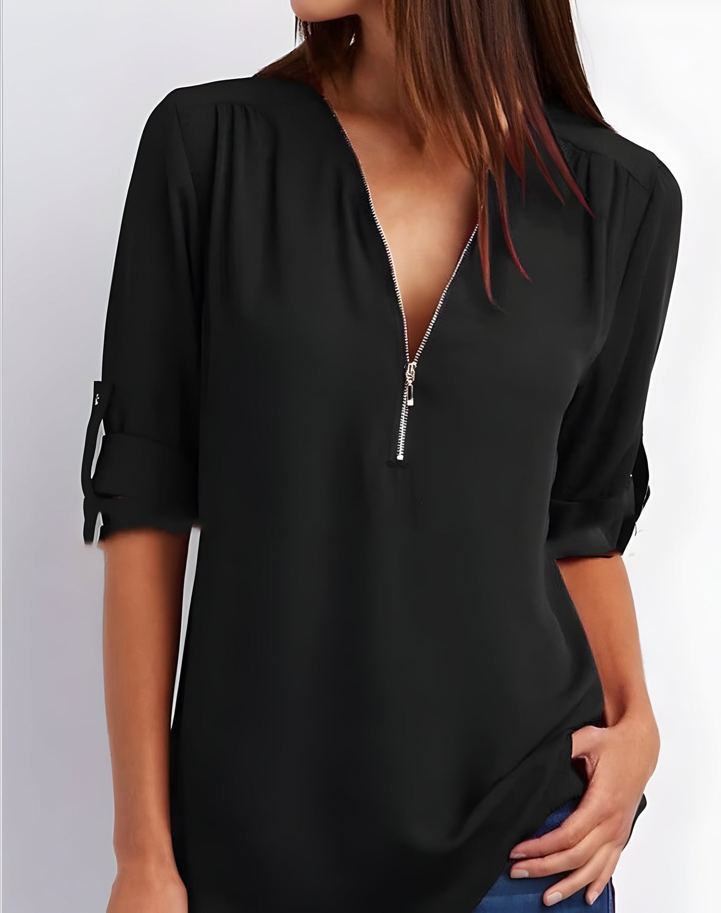 Maisie | Kvinders Zip Front Bluse