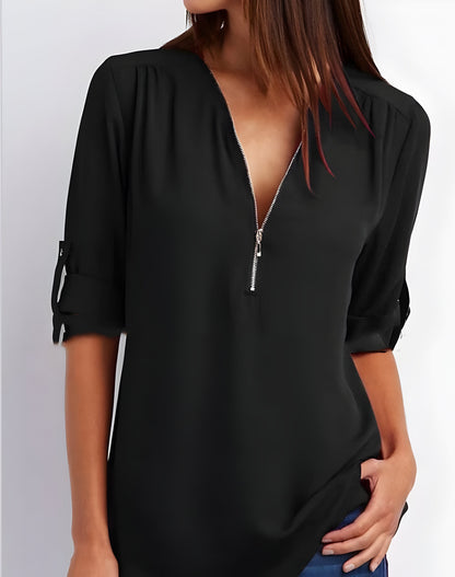 Maisie | Kvinders Zip Front Bluse