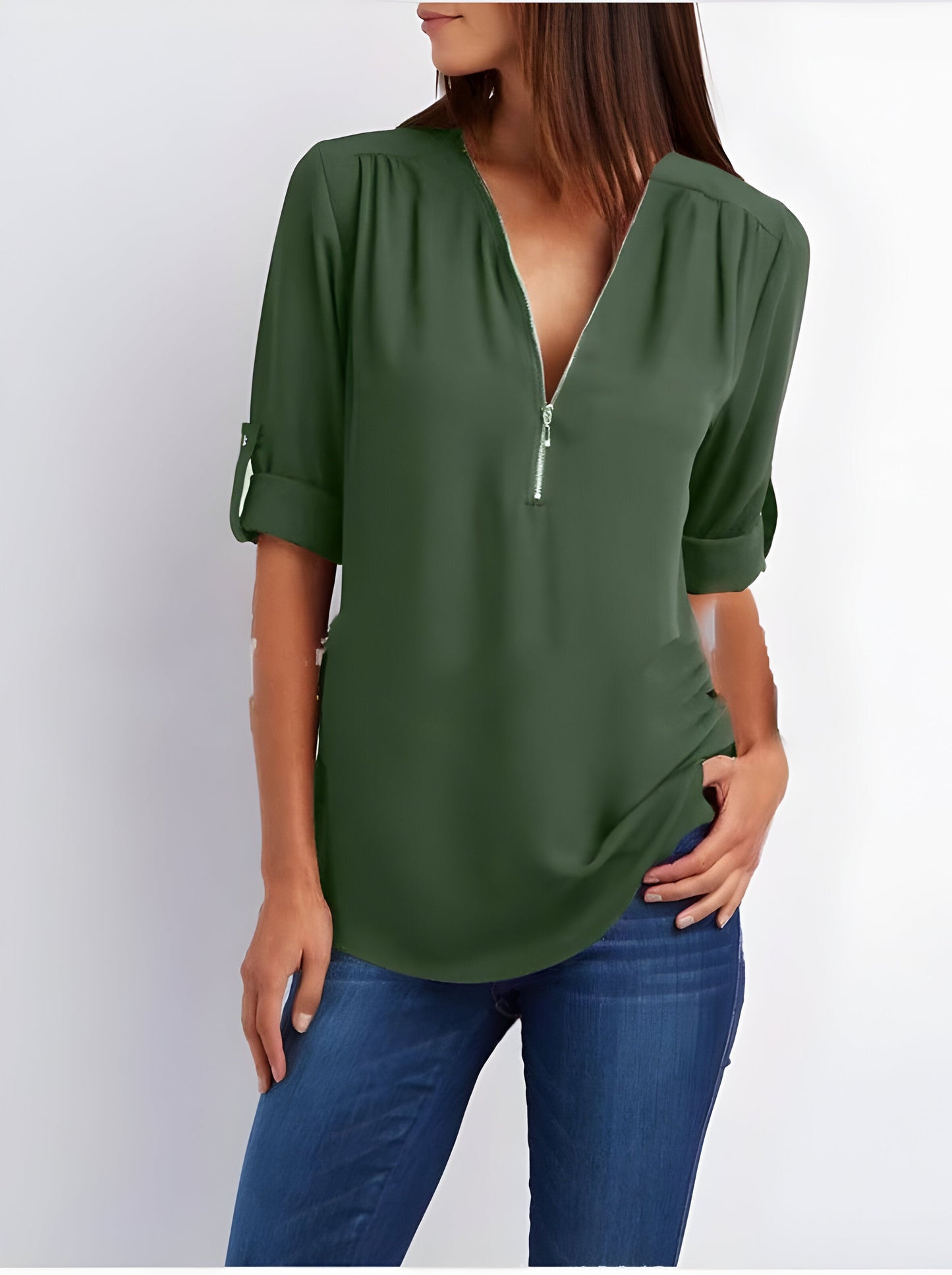 Maisie | Kvinders Zip Front Bluse