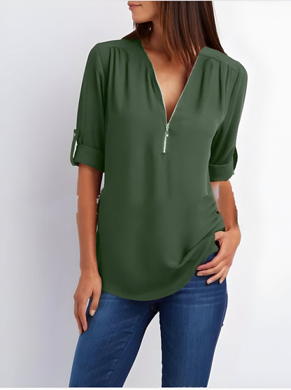 Maisie | Kvinders Zip Front Bluse