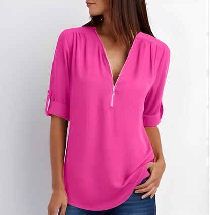 Maisie | Kvinders Zip Front Bluse