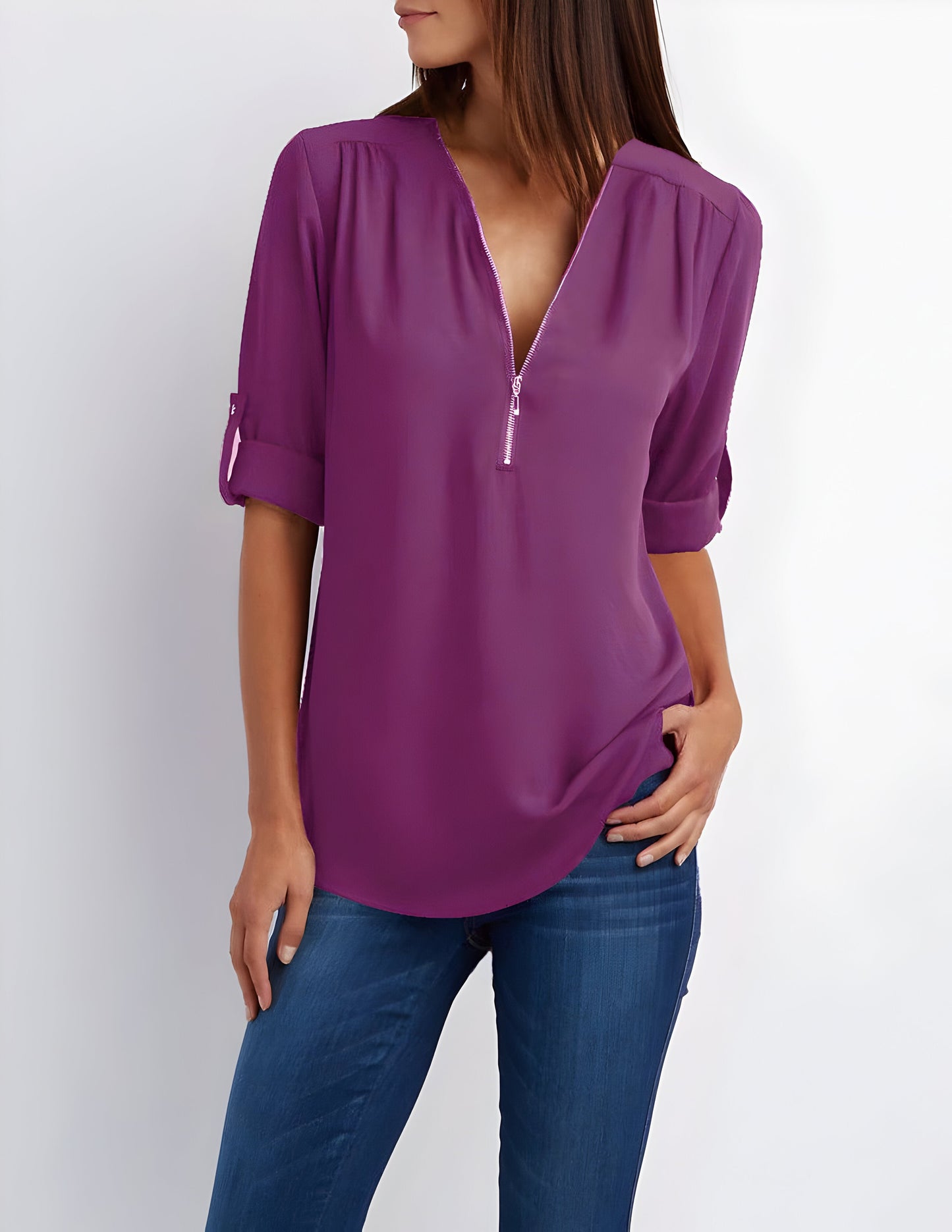 Maisie | Kvinders Zip Front Bluse