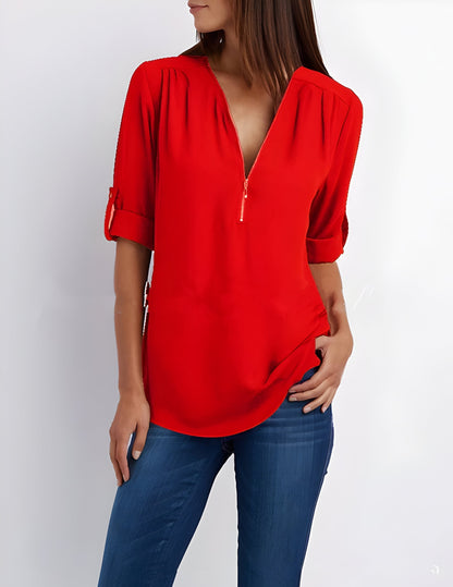 Maisie | Kvinders Zip Front Bluse