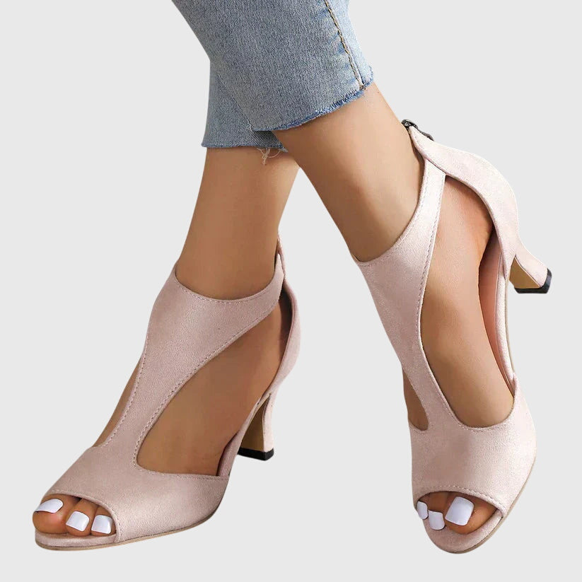 Sadie | Kvinders Peep Toe T-Rem Hæle