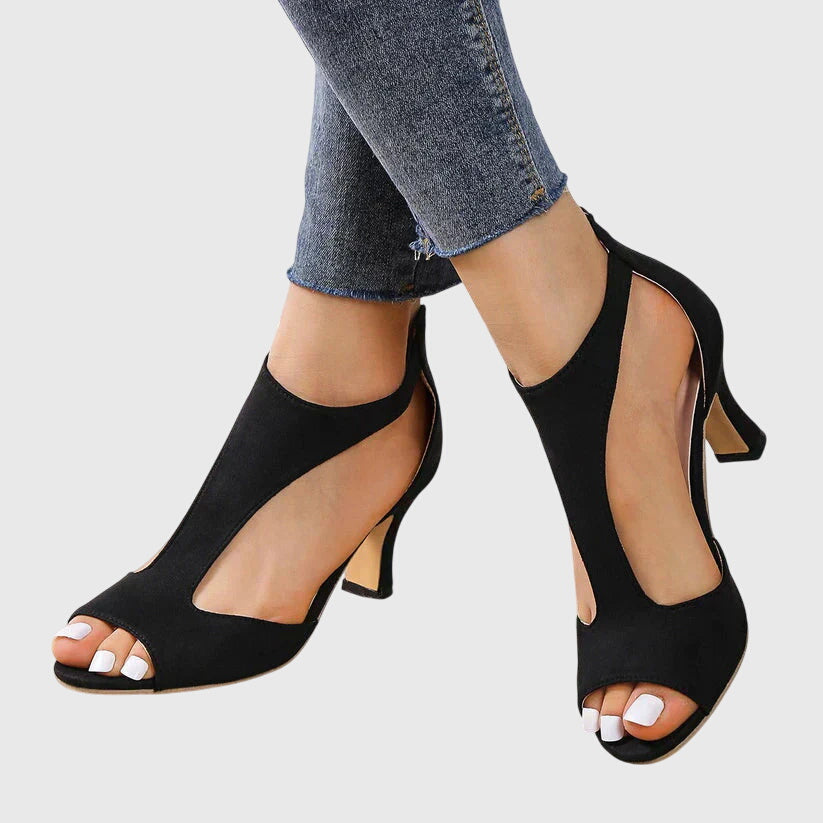 Sadie | Kvinders Peep Toe T-Rem Hæle