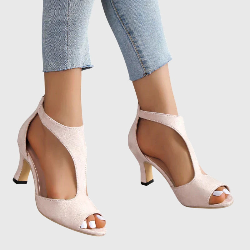 Sadie | Kvinders Peep Toe T-Rem Hæle