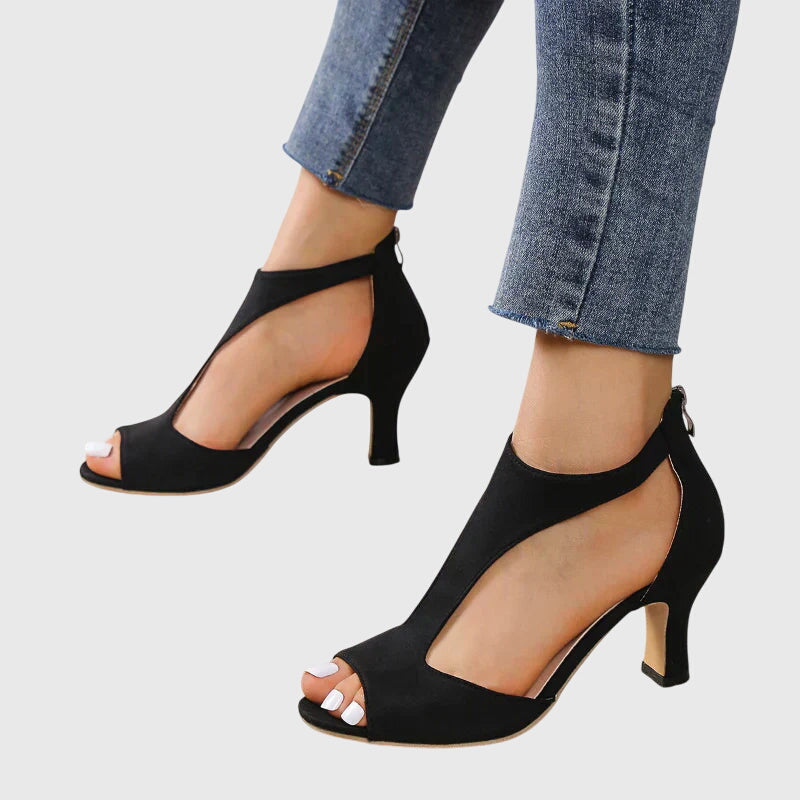 Sadie | Kvinders Peep Toe T-Rem Hæle