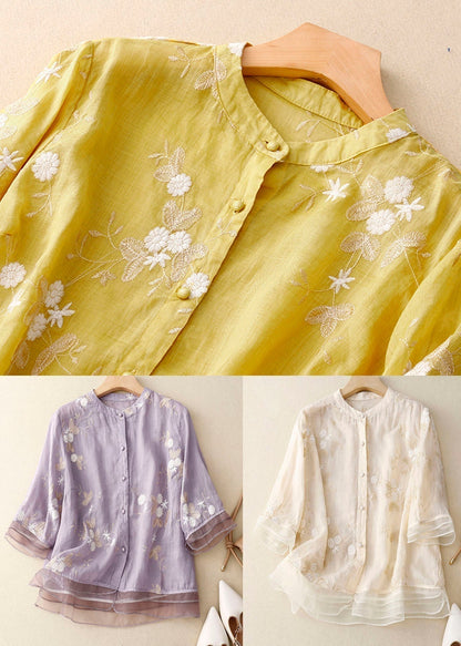 Maureen | Kvinders Knap-Ned Blomster Bluse