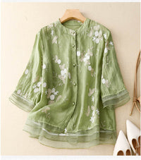 Maureen | Kvinders Knap-Ned Blomster Bluse