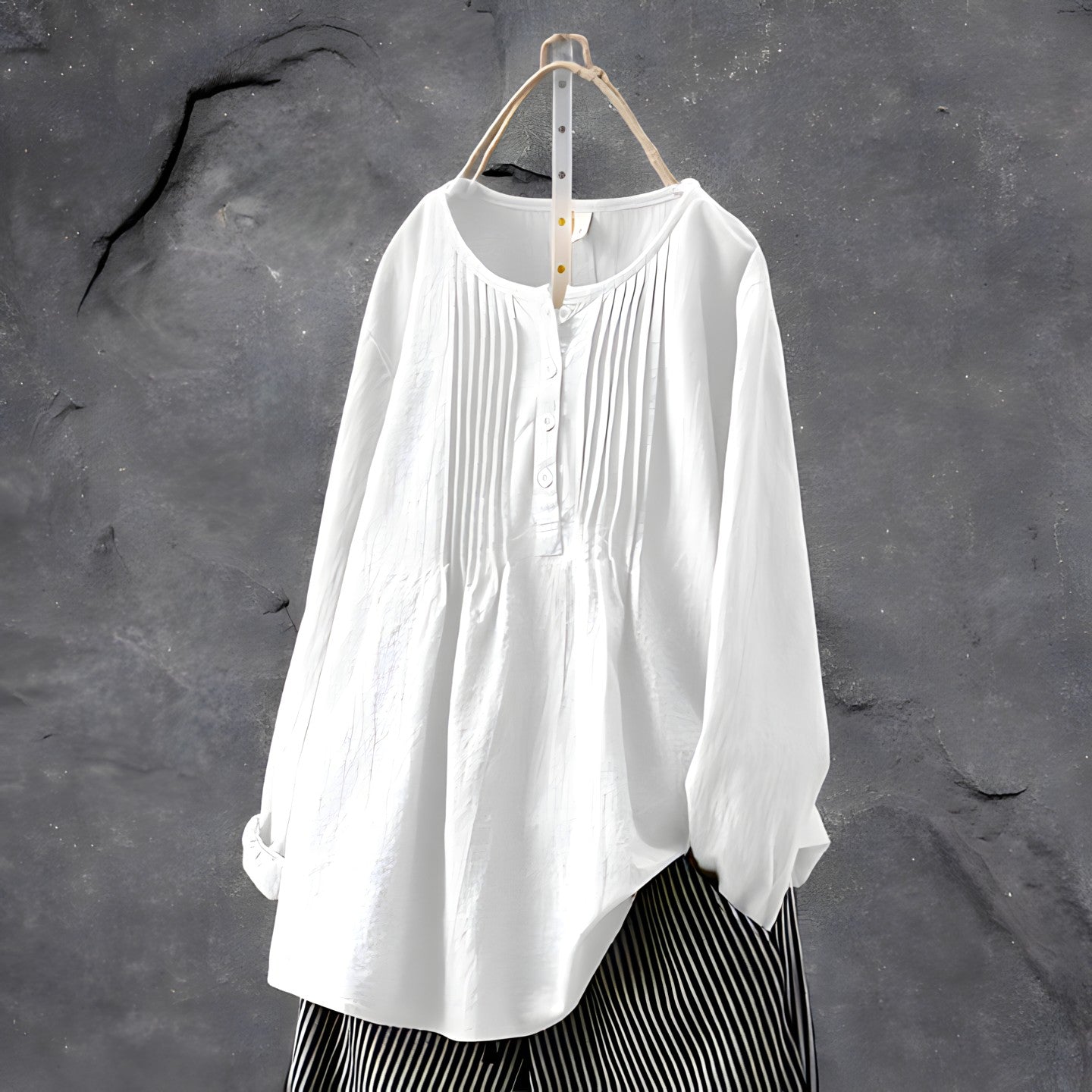 Michelle | Kvinders Langærmet Knap Front Peplum Bluse