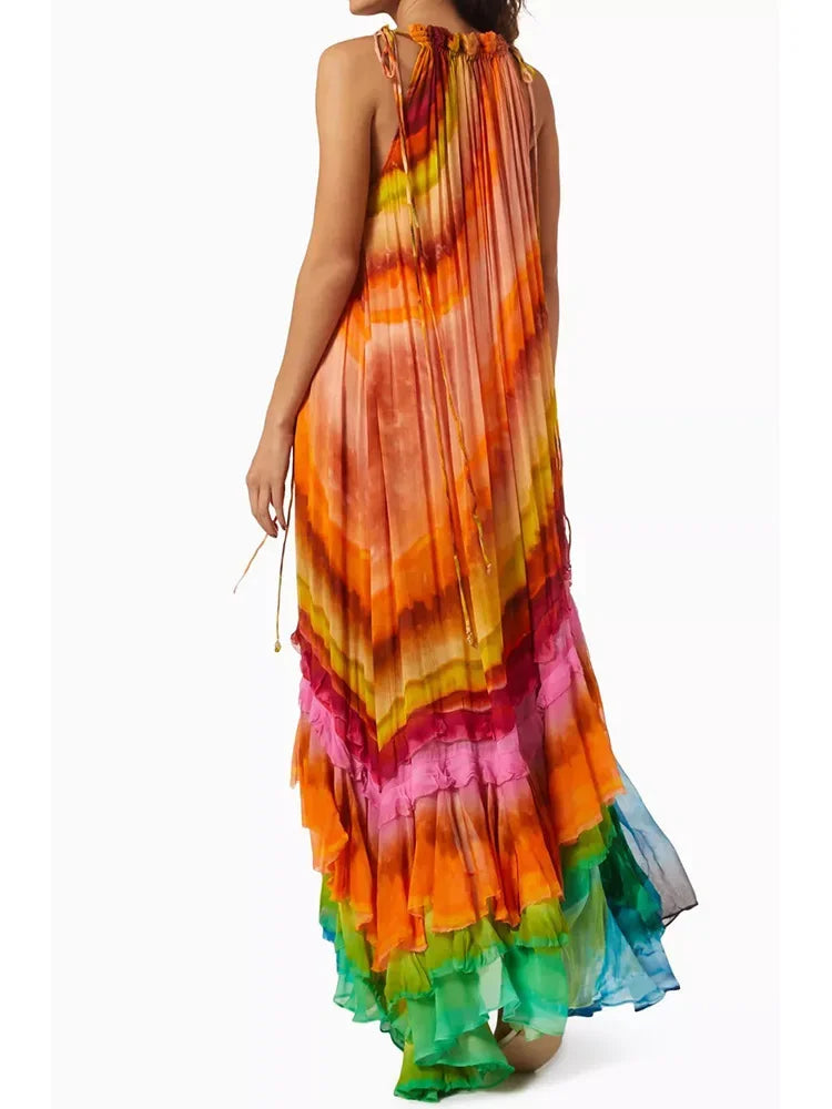 Michelle | Livlig Ruffle Maxi Kjole