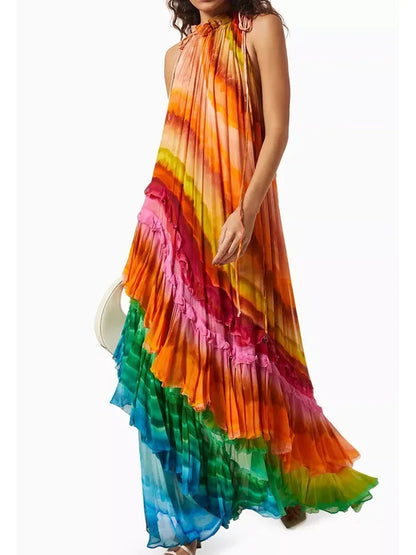 Michelle | Livlig Ruffle Maxi Kjole