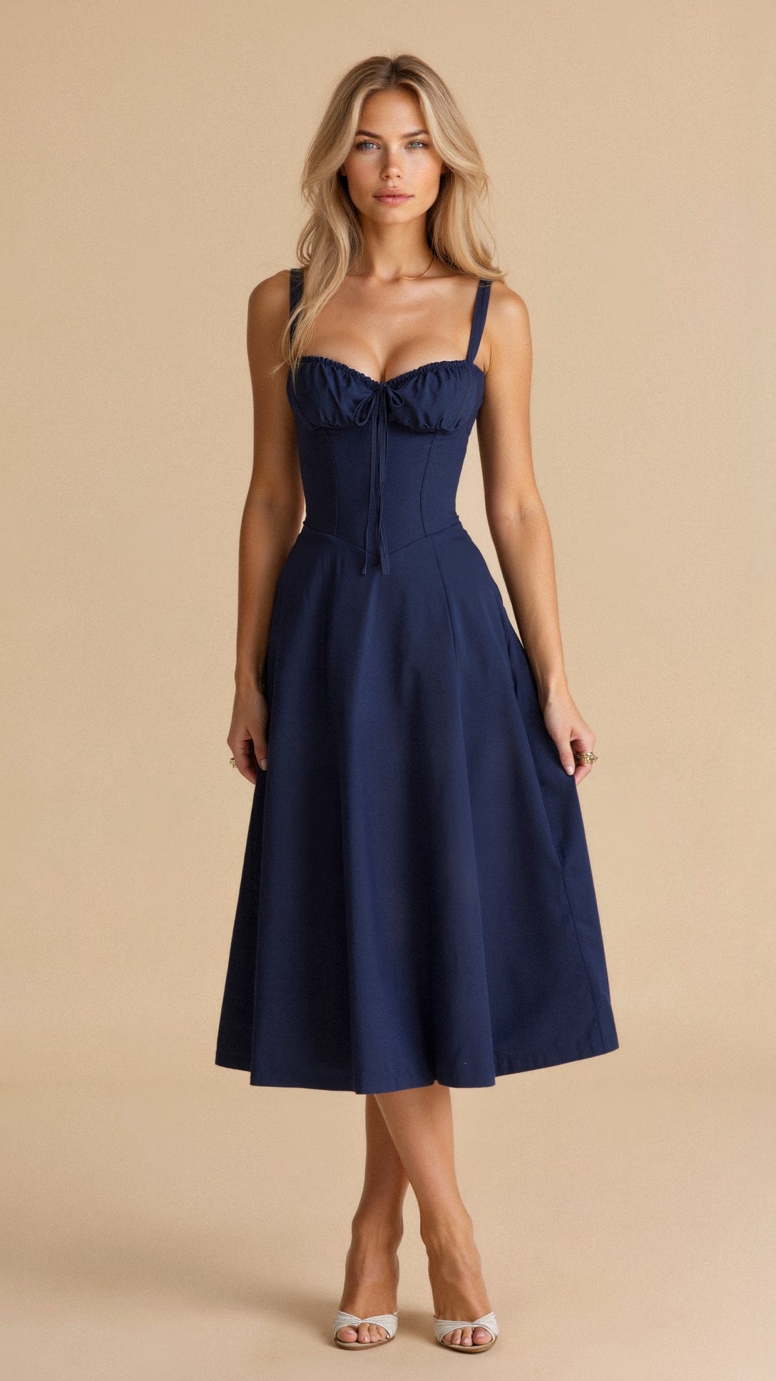Margaret | Corset Midi Kjole - Elegant, figursyet stil