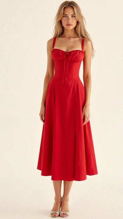 Margaret | Corset Midi Kjole - Elegant, figursyet stil