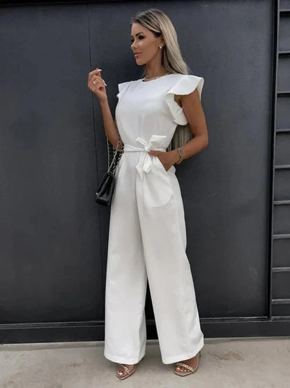 Noelle | Kvinders Bred Ben Knytte Talje Jumpsuit