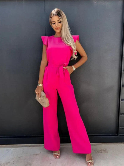 Noelle | Kvinders Bred Ben Knytte Talje Jumpsuit