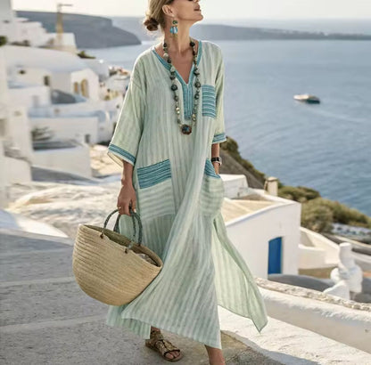 Elegante Mary - Lang strandkjole til et stilfuldt sommerlook