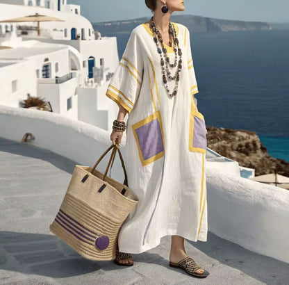 Elegante Mary - Lang strandkjole til et stilfuldt sommerlook