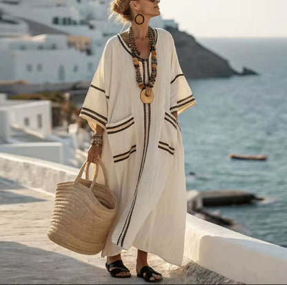 Elegante Mary - Lang strandkjole til et stilfuldt sommerlook