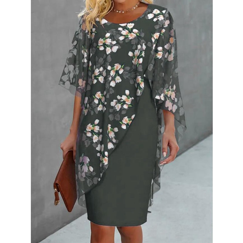 Sandra | Kvinders Blomster Midi Kjole