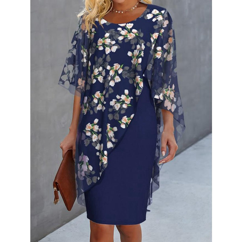 Sandra | Kvinders Blomster Midi Kjole